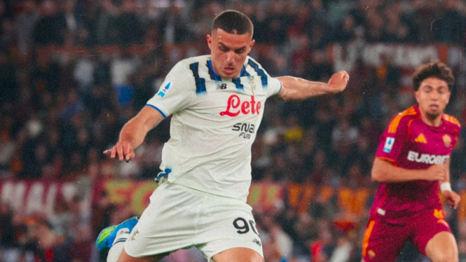 Laga AS Roma melawan Atalanta di Liga Italia Serie A.