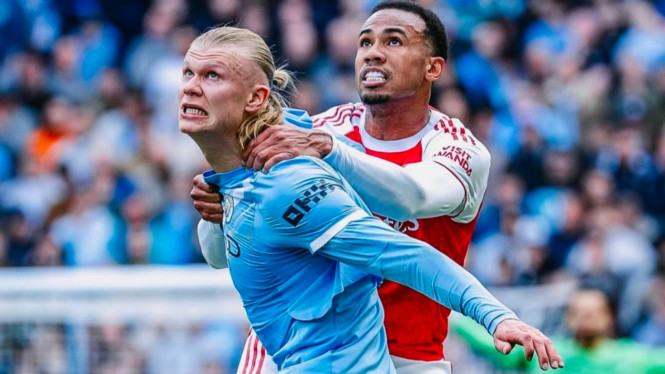 Laga Manchester City melawan Arsenal di Etihad Stadium.