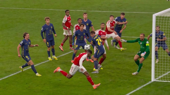 Laga Arsenal melawan Atletico Madrid di babak grup Liga Champions.