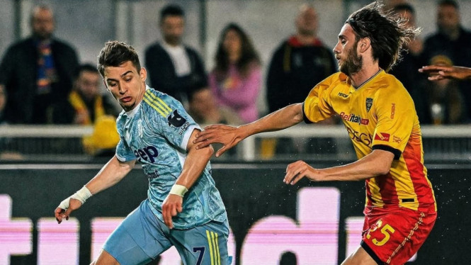 Laga Lecce melawan Juventus di Liga Italia.