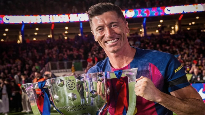 Robert Lewandowski beri sinyal tinggalkan Barcelona.