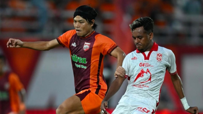 Laga Borneo FC lawan Malut United tuntas dengan skor 7-1.