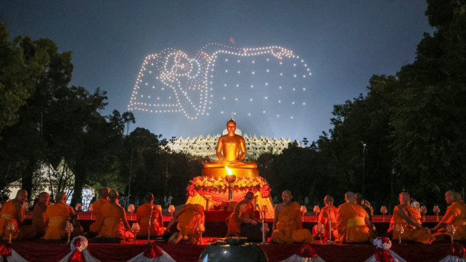 Peringatan Waisak di Candi Borobudur Magelang, Jawa Tengah.