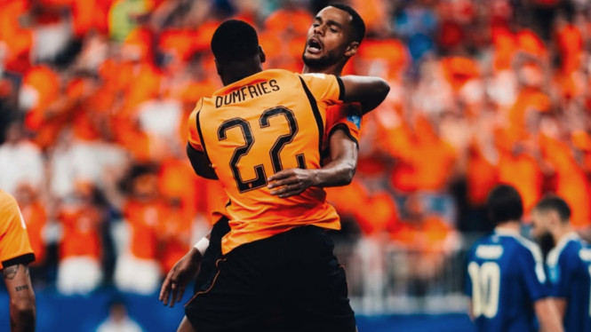 Pemain Belanda merayakan kemenangan atas Swedia 5-1 di Piala Dunia 2026.