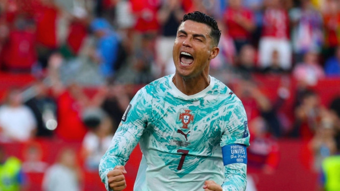 Ronaldo rayakan gol Portugal ke gawang Kroasia di Piala Dunia 2026.
