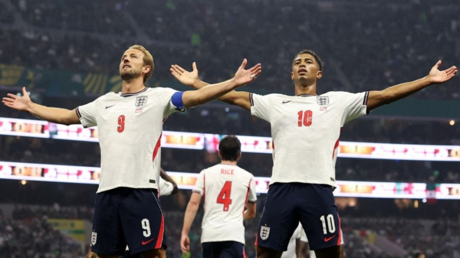 Jude Bellingham mencetak dua gol dalam dua menit pada laga Inggris melawan Meksiko di Piala Dunia 2026.
