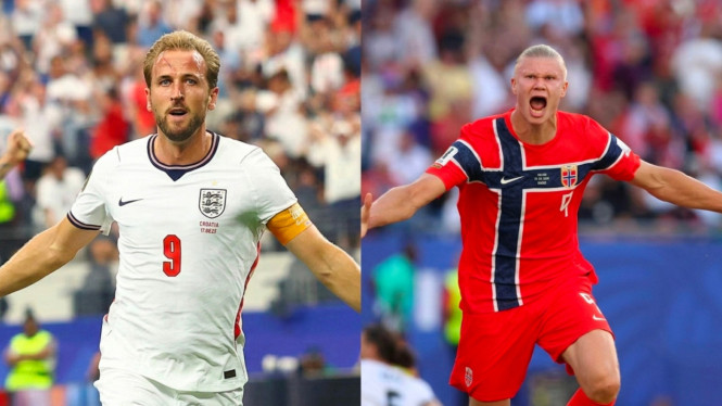 Harry Kane dan Erling Haaland akan balapan gol pada laga Inggris melawan Norwegia.