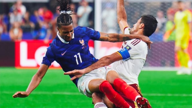 Laga Prancis melawan Spanyol di babak semifinal Piala Dunia 2026.
