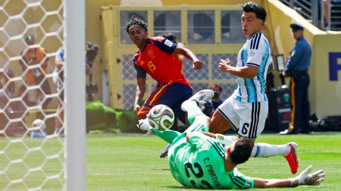 Laga Spanyol melawan Argentina di babak final Piala Dunia 2026.