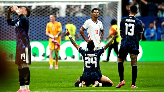 Selebrasi pemain Argentina saat mengalahkan Inggris di Piala Dunia membuat marah publik Inggris.