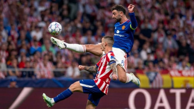 Laga Atletico Madrid melawan Manchester United di Liga Champions UEFA.