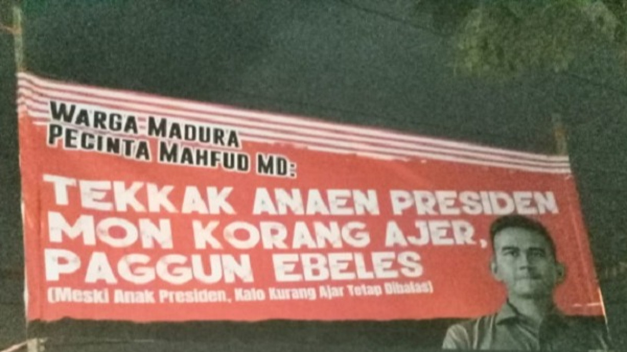 Spanduk warga Madura pecinta Mahfud MD soal Gibran