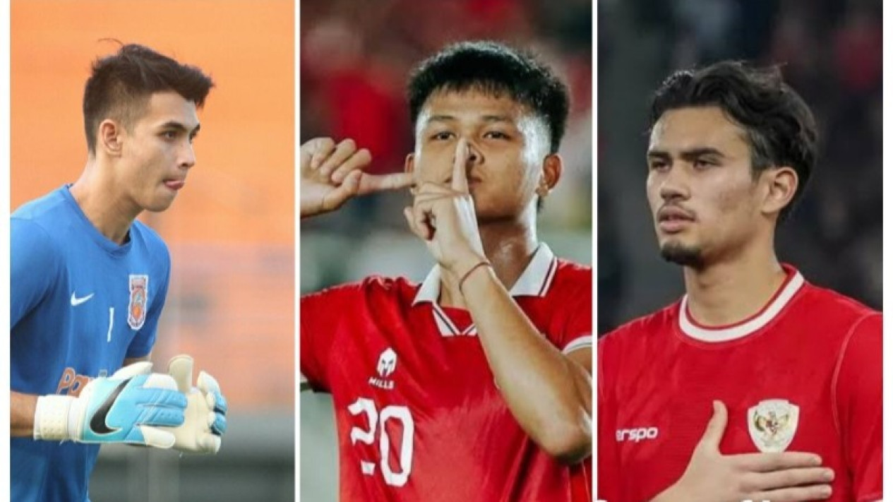 Potret Tiga pemain Timnas Indonesia