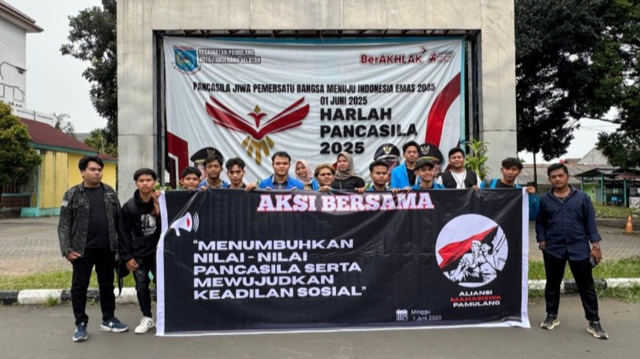 Potret Peringatan hari lahir pancasila Mahasiswa Unpam