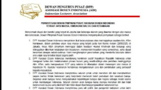 Pesan dari Asosiasi Dosen Indonesia : Jangan Lukai Hati Rakyat