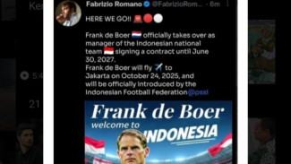Cek Fakta Soal Cuitan Fabrizio Romano soal Frank de Boer Bakal Jadi Pelatih Timnas Indonesia, Ternyata.....