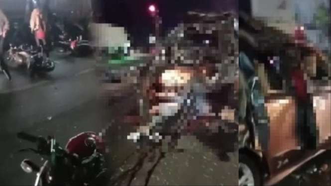 Kecelakaan maut dii exit tol Bawen Semarang, Jawa Tengah