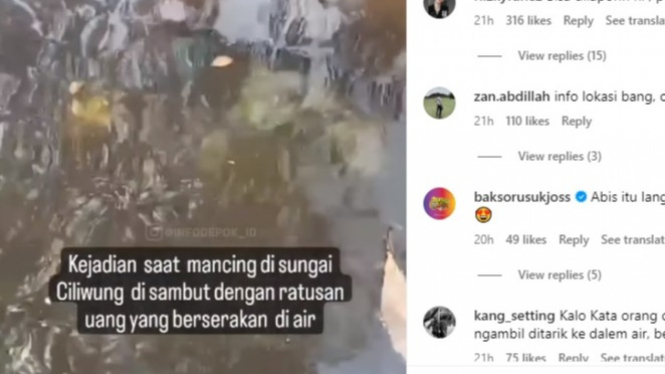 Temuan uang di Kali Ciliwung Depok