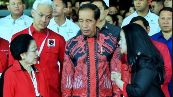 Rakernas PDIP Jokowi, Megawati, Ganjar Pranowo dan Puan Maharani