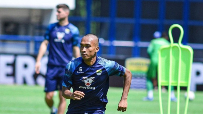 Potret pemain Persib Bandung saat sesi latihan