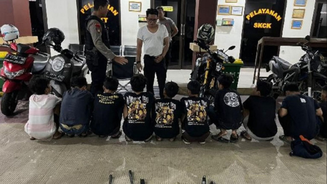 polisi amankan sembilan remaja di Pancoran Mas Depok