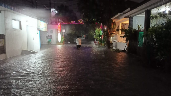 Perumahan Tirta Mandala, Sukamaju, Cilodong, banjir.
