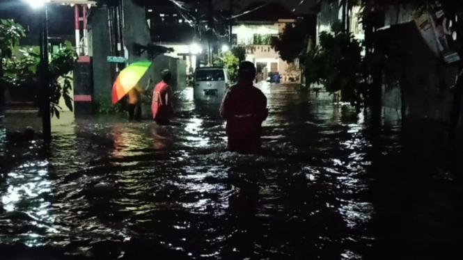 Potret kondisi banjir di Perum Tirta Mandala Depok