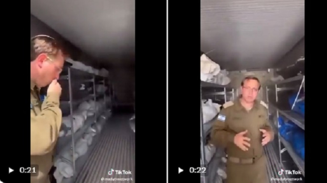 Tangkapan layar seorang perwira Israel tentang bau busuk.