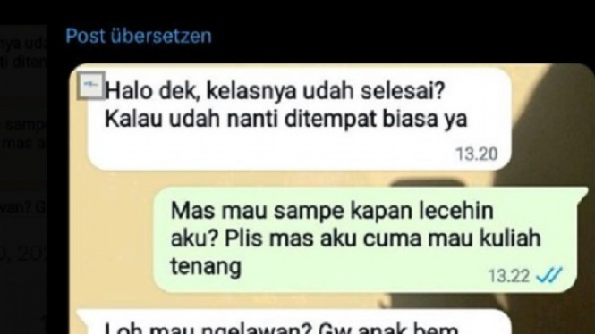 Postingan mahasiswi UNY terduga korban pelecehan