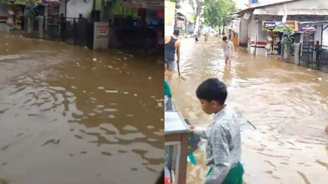Banjir di wilayah Mampang, akses Sawangan Depok