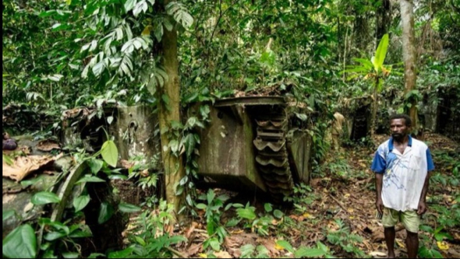 Lokasi tank di hutan Tambrauw.
