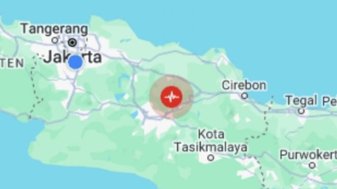 Potret ilustrasi titik gempa