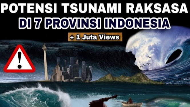 Ilustrasi gempa hingga tsunami raksasa