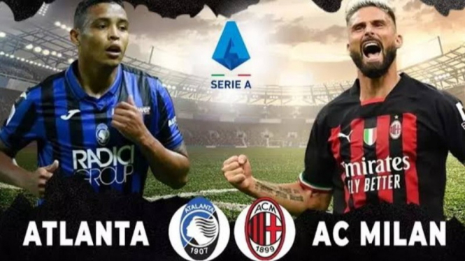 Potrer ilustrasi Duel AC Milan vs Atalanta