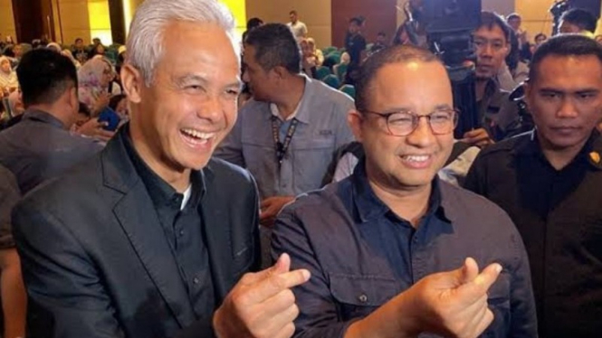 Potret Ganjar Pranowo dan Anies Baswedan