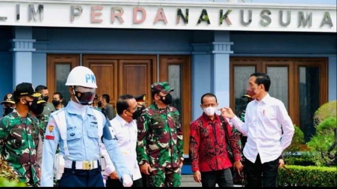 Presiden Jokowi di Lanud Halim Perdanakusuma.
