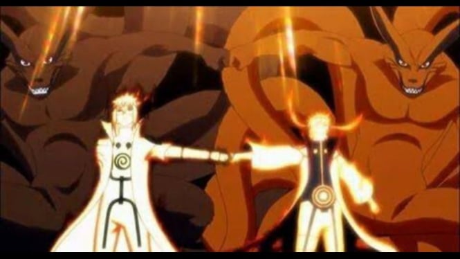 Potret Cakra Kyuubi Naruto dan Minato