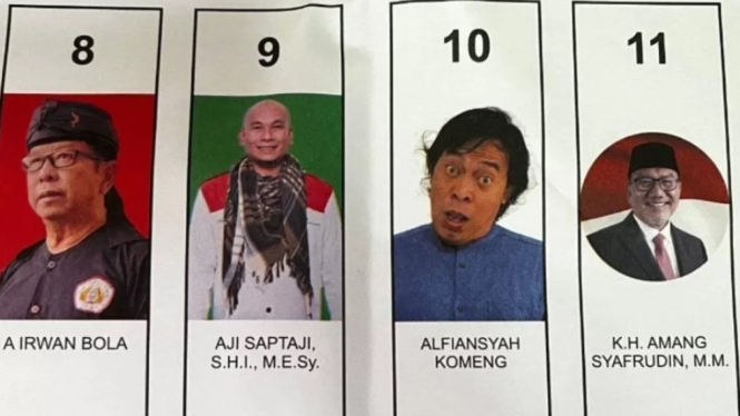 Photo Nyeleneh Komeng di surat suara DPD RI