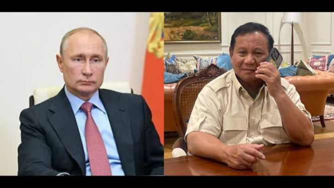 Presiden Rusia Vladimir Putin dan Prabowo
