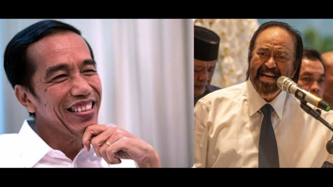 Kolase Presiden Jokowi dan Ketum NasDem Surya Paloh.