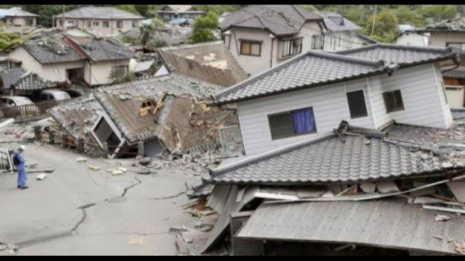 Potret ilustrasi dampak gempa bumi