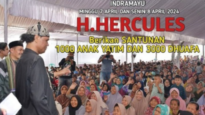 Hercules bagikan hartanya untuk ribuan anak yatim dan dhuafa