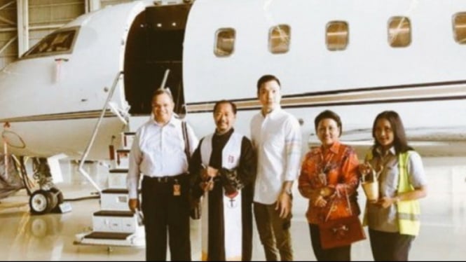 Diduga jet pribadi Harvey Moeis, suami artis cantik Sandra Dewi