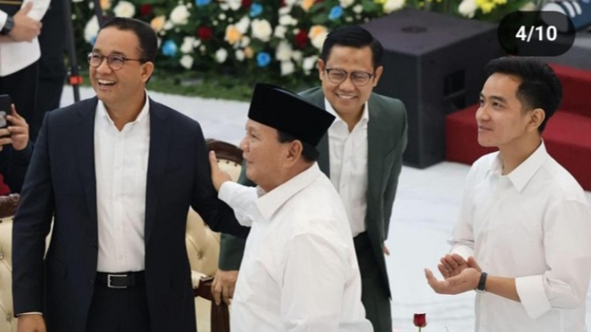 Prabowo-Gibran bersama Anies dan Muhaimin