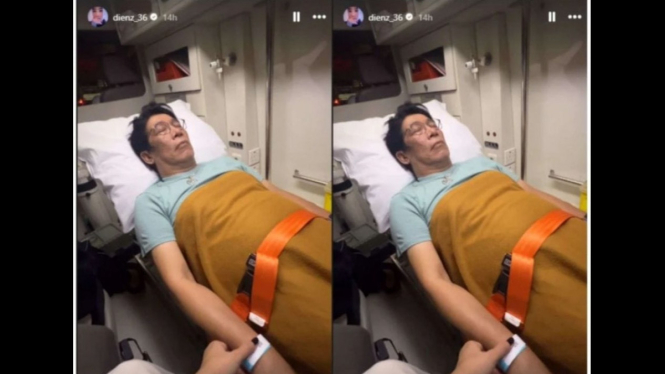 Parto Patrio Dilarikan ke Rumah Sakit dengan mobil ambulans
