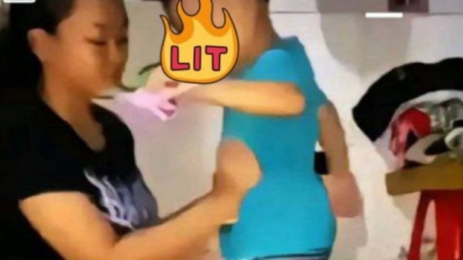 Potret video viral ibu muda bertato