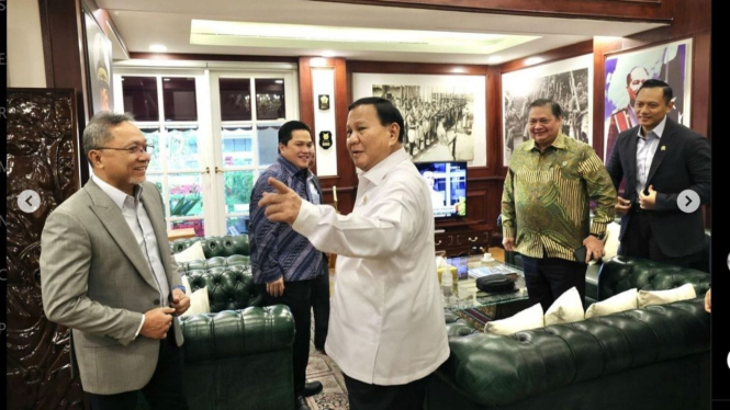 Pertemuan Para Ketua Umum Parpol KIM dengan Prabowo