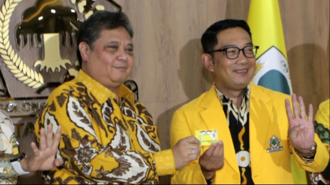 Potret Airlangga Hartarto dan Ridwan Kamil