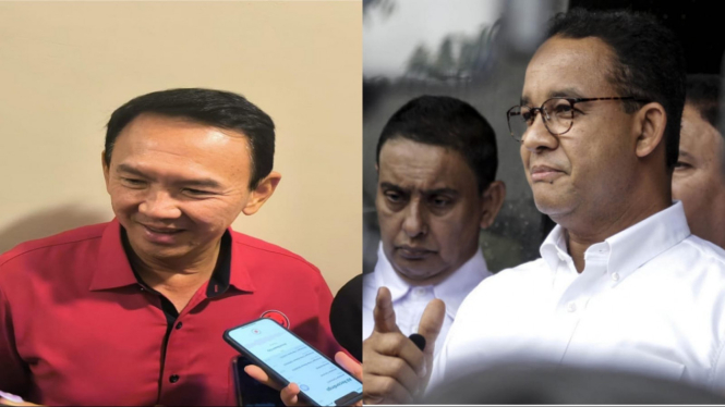 Kolase Basuki Tjahaja Purnama alias Ahok dan Anies Baswedan