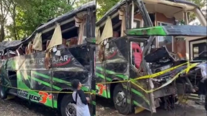 Bus rombongan SMK Lingga Kencana Depok